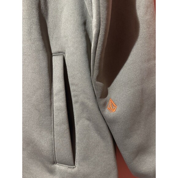 Volcom Workwear Mens Sweater M Medium Gray Pockets Quarter Zip Warm - Picture 4 of 9